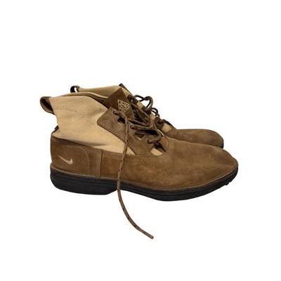 Vintage 1995 Nike ACG Hiking Boots Brown Suede Canvas Mens 13 165009-222
