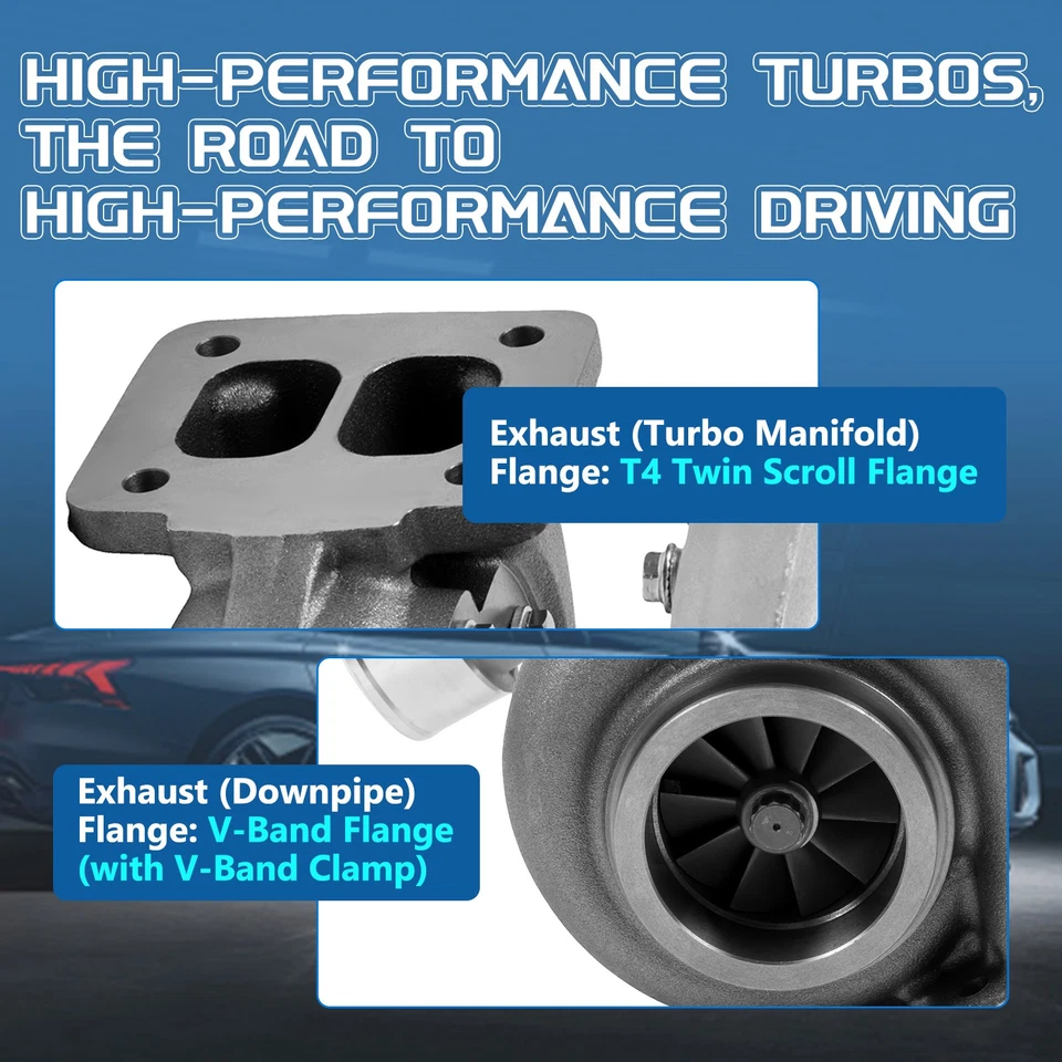 GT45 T4 Turbo Turbocharger 1.05A/R for 4.0L-6.0L Engine Chevrolet Camaro 1967-02 Foto 4 de 4