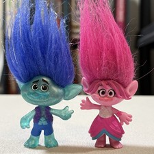DreamWorks Trolls Poppy  Branch Action Figures Glitter Hair Hasbro Lot of 2