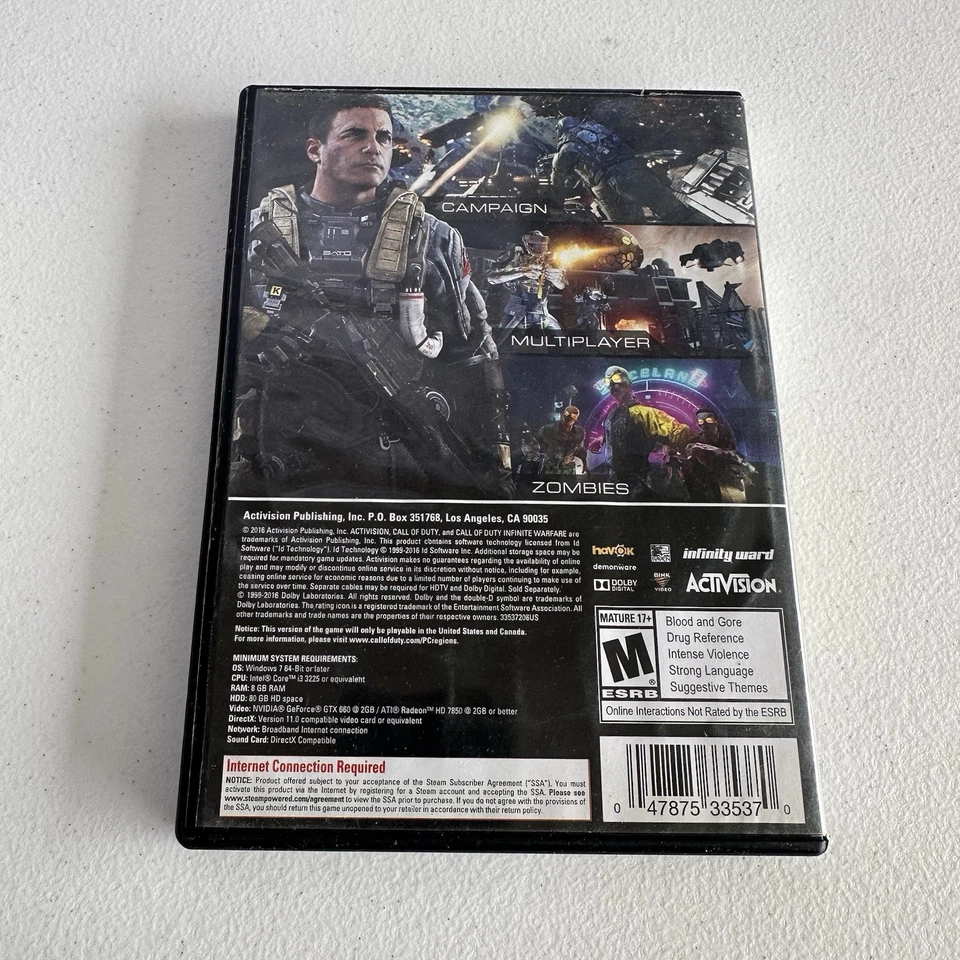 Call of Duty: Infinite Warfare (PC, 2016) Missing Disc 1 - Image 2 of 3
