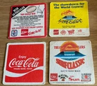 Lot of 4 Vintage Coca-Cola Coke Drink Coasters 1980’s Surf Classic Rugby League