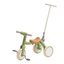 Toddler Tricycle 4-in-1 Adjustable Push Handle Balance Bike Green KPA3007E