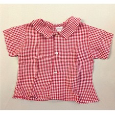 Vintage 1970's Red Gingham Shirt Country Americana Toddler See Photos for Size