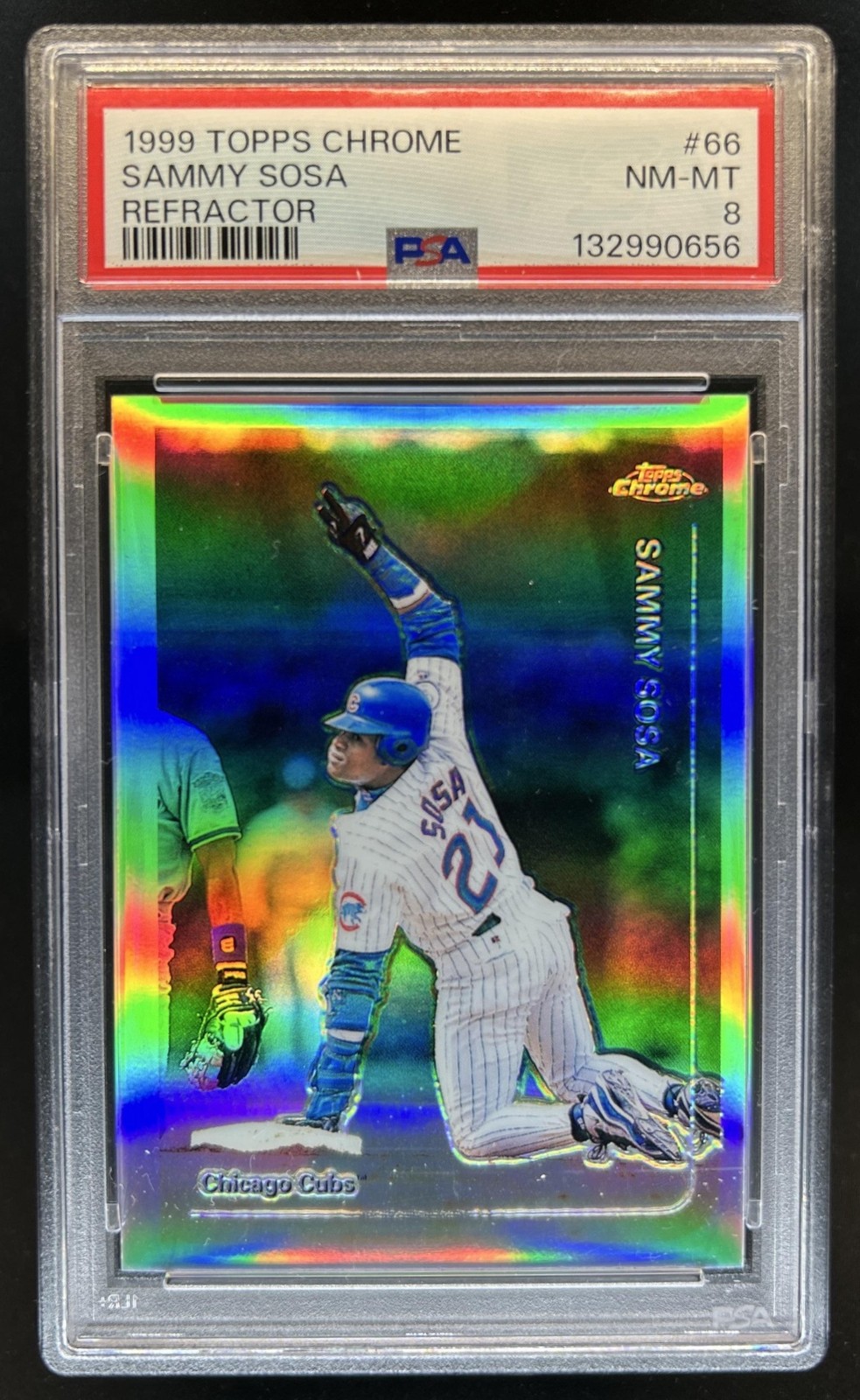 1999 Topps Chrome Sammy Sosa Refractor #66 Cubs PSA 8