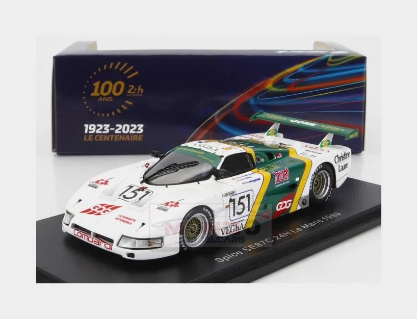 Miniature Spark 1/43 Spice Se89C N°104 - 24h Du Mans 1989, Neuve