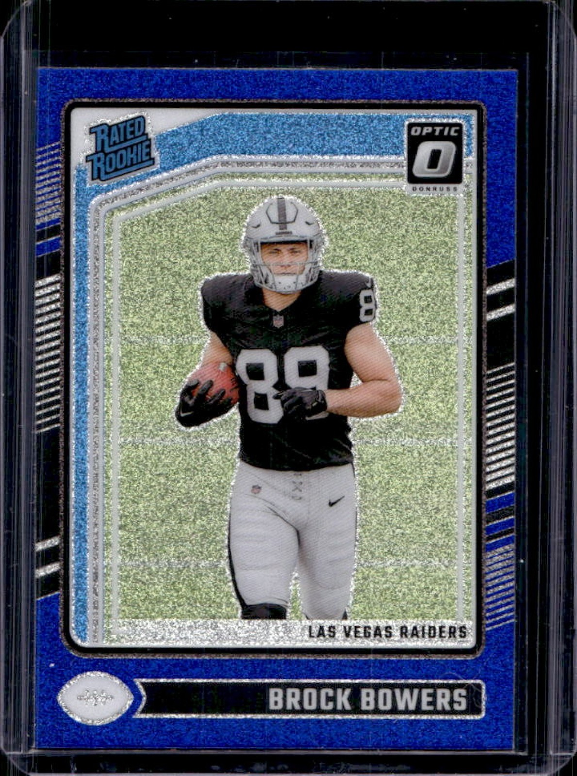 2024 Donruss Optic Brock Bowers Blue Glitter Rated Rookie #215 Raiders