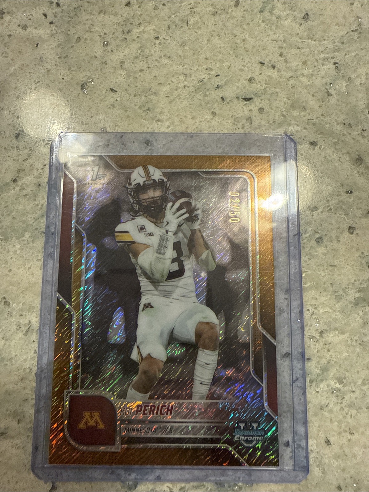 2025 Bowman University Chrome - Koi Perich #116 Gold Shimmer Refractor /50 (RC)