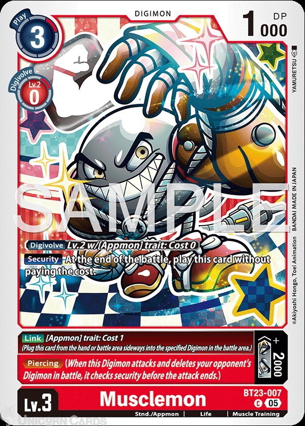 BT23-007 Musclemon : Common Digimon Card : BT23: Hackers’ Slumber