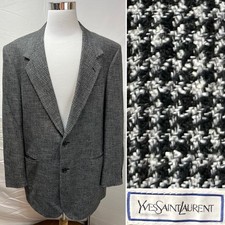 YSL Yves Saint Laurent Men s 48XL Houndstooth Tweed Vintage Blazer Jacket Coat