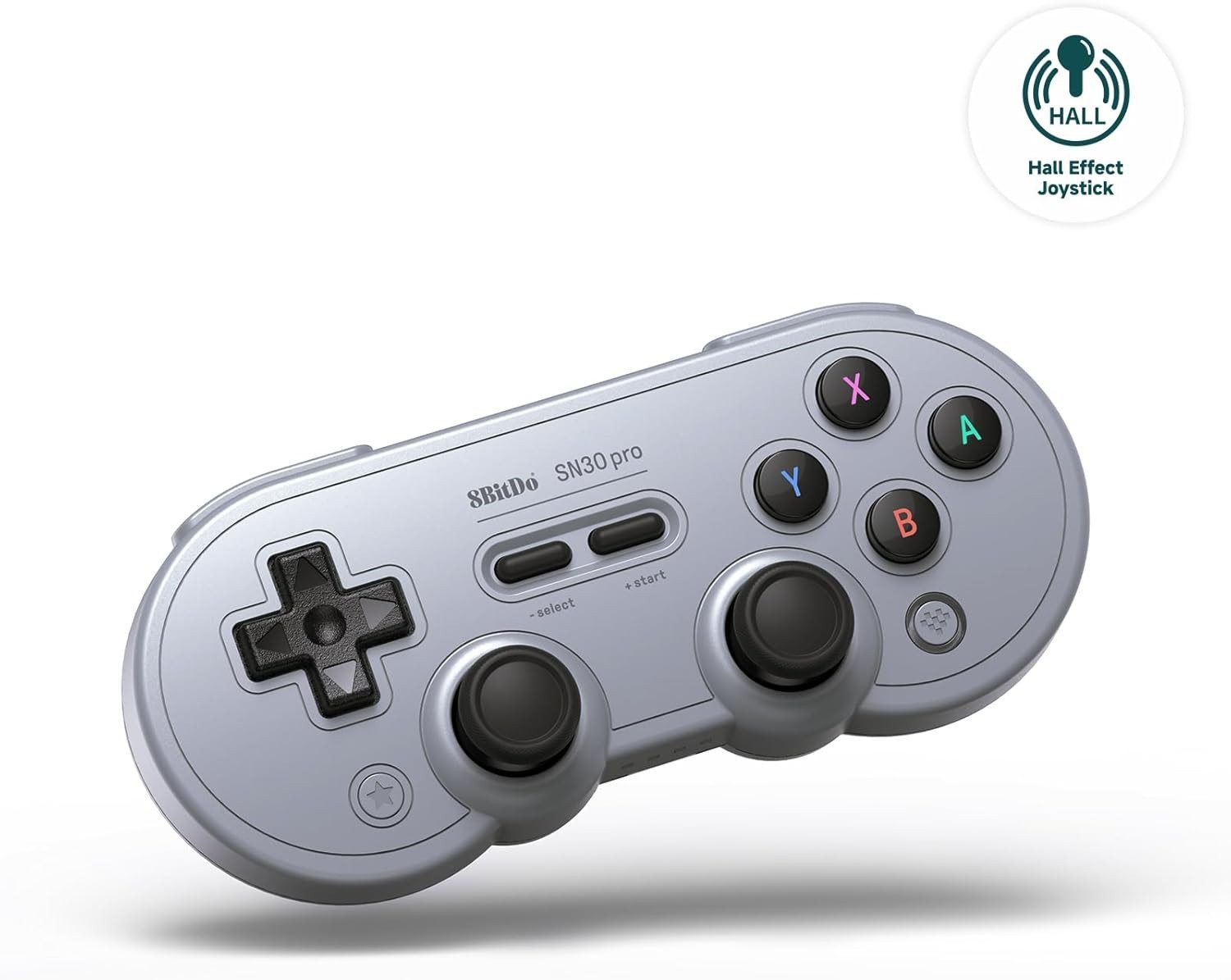 8Bitdo SN30 Pro manette Switch grise avec vibrations et commandes de mouvement