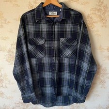Vintage 90s Sears Roebuck Flannel  Wool Blend Plaid Shacket  Size XL
