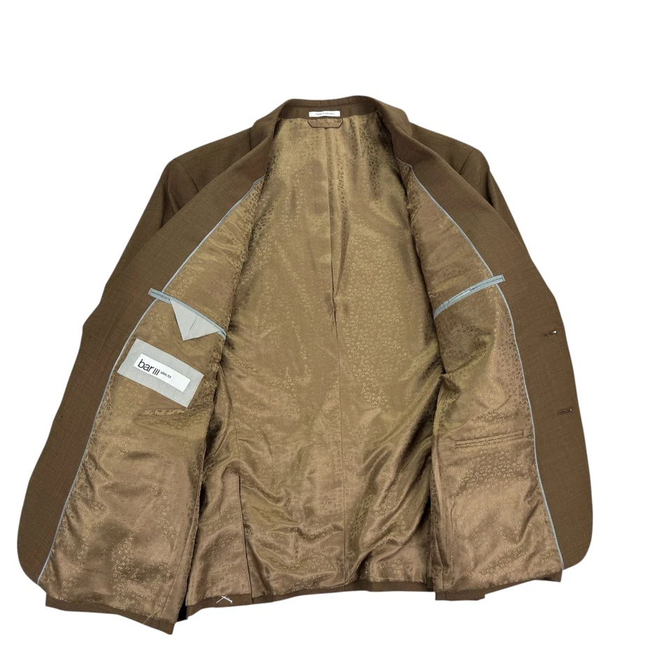 Bar III Hombres Calce Ajustado Sólido Activo Elastizado Traje Chaqueta Óxido Cobre 44S Foto 2 de 4