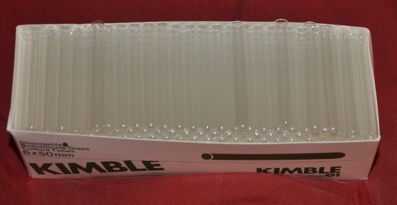 6 x 50 mm Kimble Disposable Culture Tubes - Approx 250 Tubes