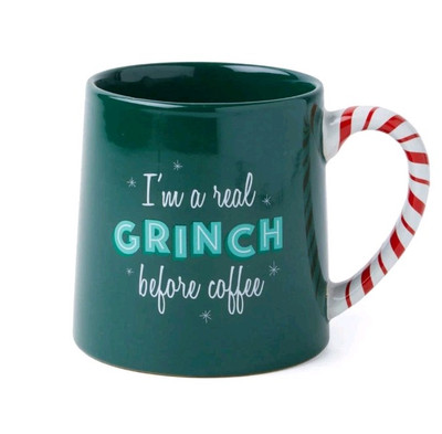 I'm A Real Grinch Before Coffee Holiday Mug 5in Place & Time Christmas Mug NEW 