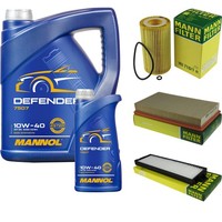 Mann Inspektionspaket Filterset 6L Mannol Defender 10W-40 FüR Saab 9-3 2.2 Tid