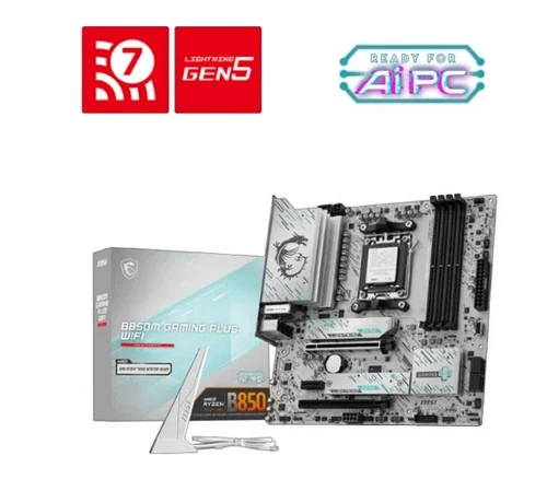MSI B850M GAMING PLUS WIFI, AMD AM5, 4 x DDR5 up to 256 GB, 1 x HDMI, 2 x PCI