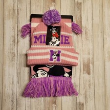 Disney Minnie Mouse Beanie Hat and Scarf Set New With Tag