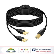 14.7FT USB B Printer Splitter Cable for Dual Computer Connection  Easy Switch