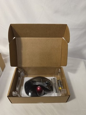 Elecom EX-G Left-Handed Wireless Trackball Mouse Black M-XT4DRBK Red Ball NEW