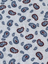 Vintage Paisley Flannel Fabric-Blue, Red and White 45" x 100" 2.7 Yards