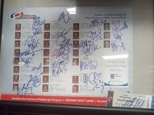 Carolina Hurricanes 2005-06 Stanley Cup Hedican Team Signed Poster Opening NHL