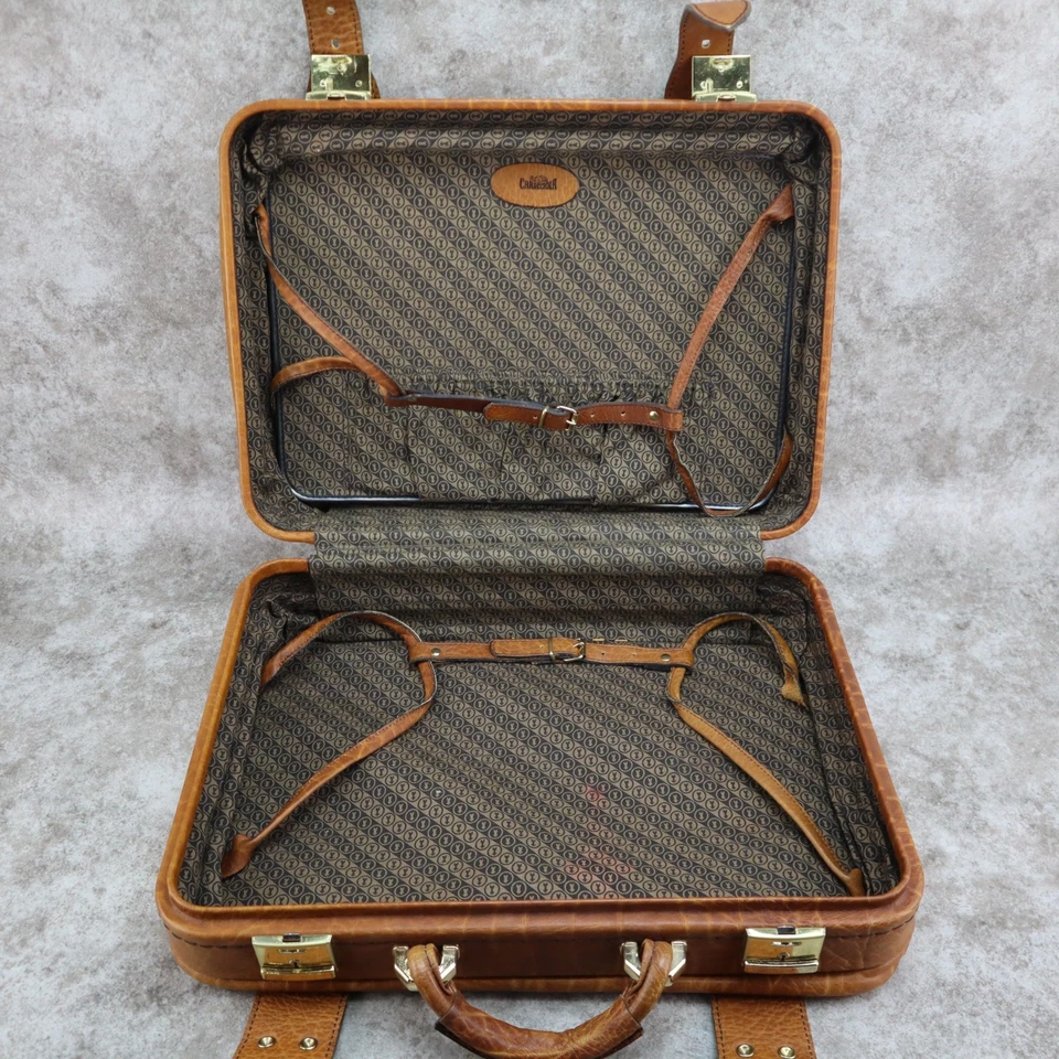 Maleta equipaje vintage Goldpfeil Caracciola cuero envejecido Alemania Occidental Foto 3 de 4