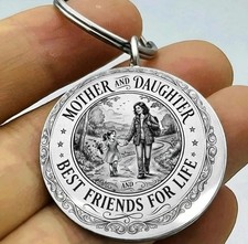 Mom Daughrer Love Best Friend Forever Stainless Keychain Reminder Mother Kid