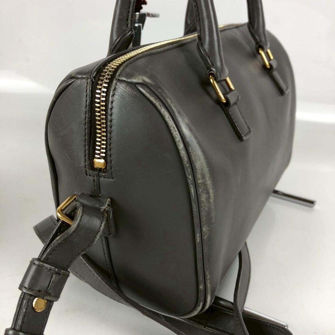 SAINT LAURENT Leather 2WAY Baby Duffle Bag Gray Classic Shoulder Crossbody thumbnail 5