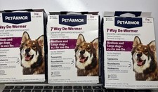 3x PetArmor 7 Way De-Wormer 2 Flavored Chewables Medium To Large Dogs exp 2027
