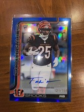 2025 Topps Chrome Tahj Brooks RC Blue Refractor Auto /150 - Bengals