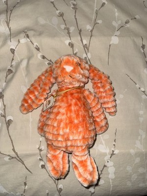 Jellycat Fizzleskip Bunny Bashful Luxe Plüschtier Kuscheltier klein orange/weiß Etikett