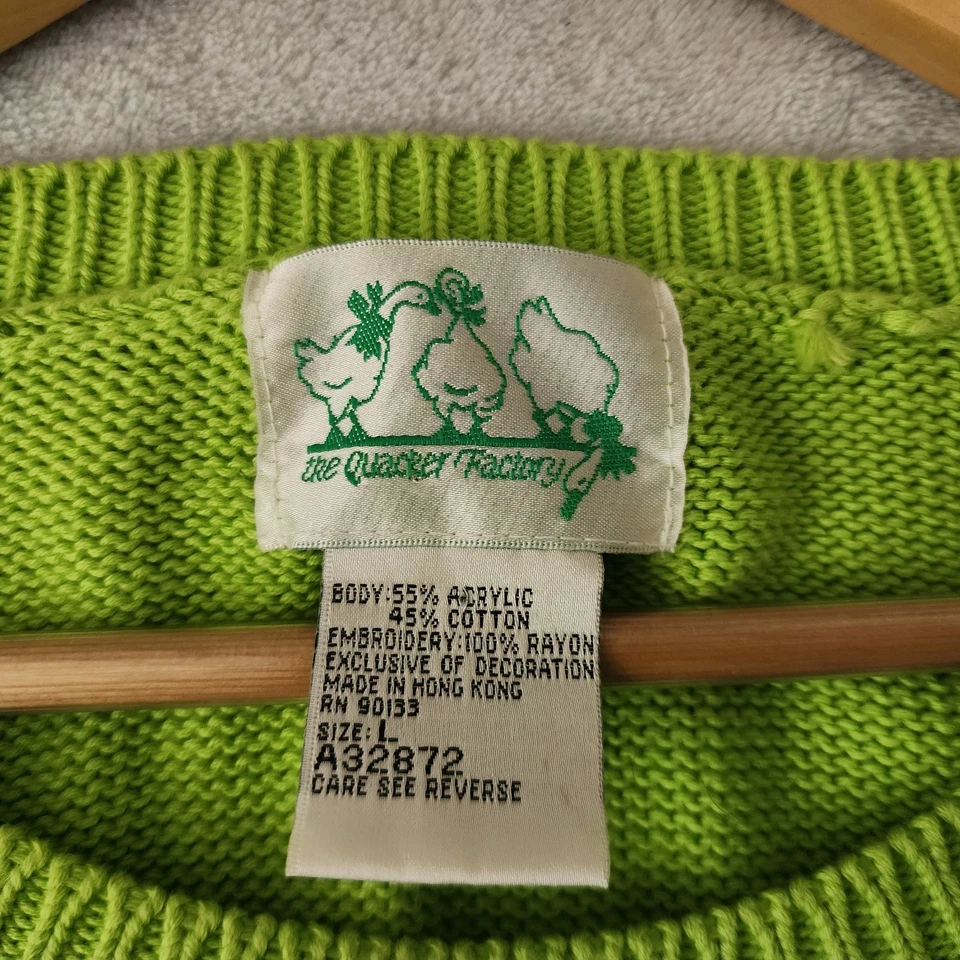 Vintage Quacker Factory Sweater Womens Large Embroidered Flowers Bumble Bees - Image 4 of 4