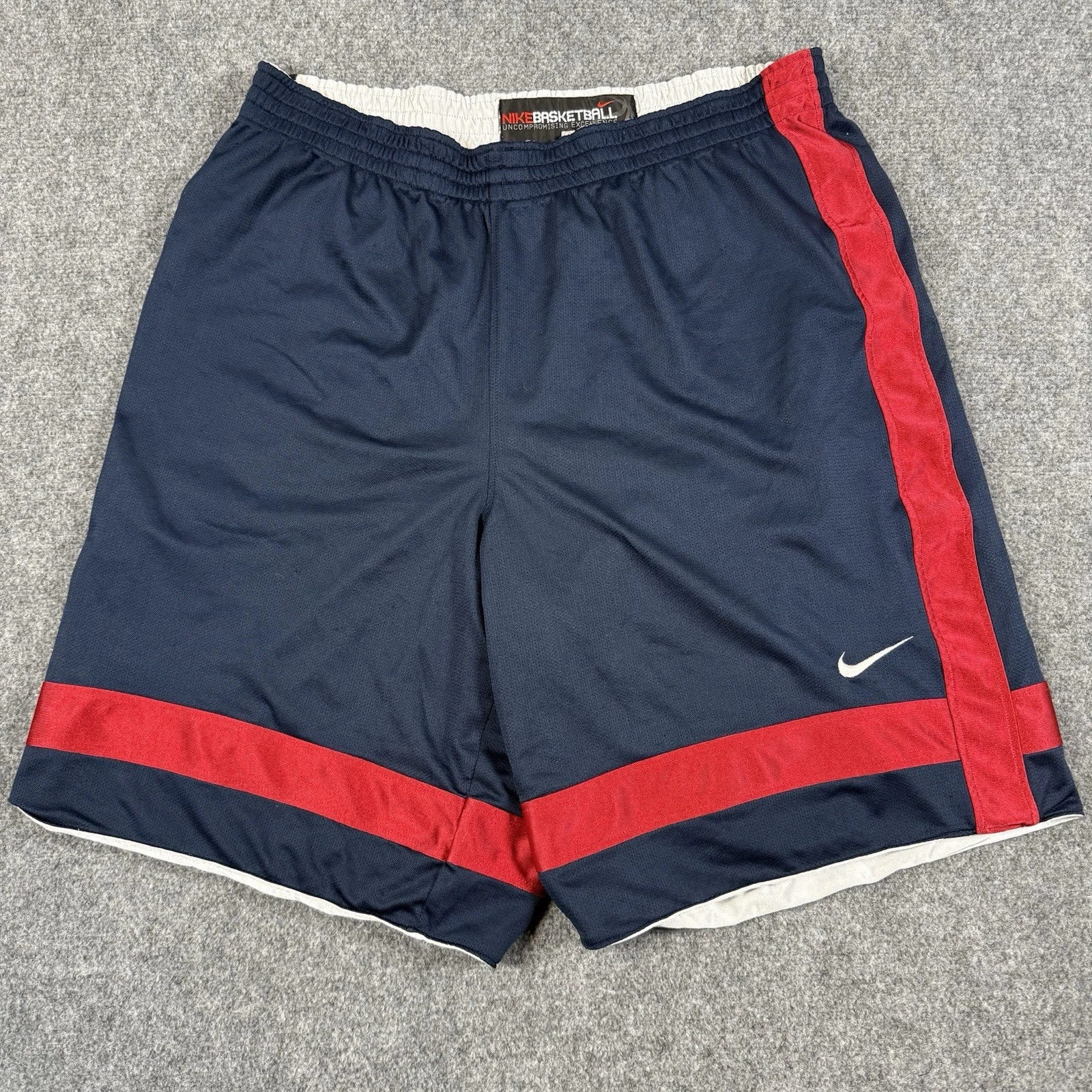 🏀Nike Vintage Basketball Shorts Reversible Y2K Navy White Mesh Men XL