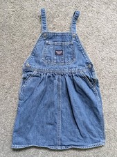 Vintage Oshkosh Blue Denim Vestbak Jumper Girl  s Size 6 100 Cotton