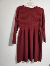 Knit Sweater Dress Burgandie Size 12