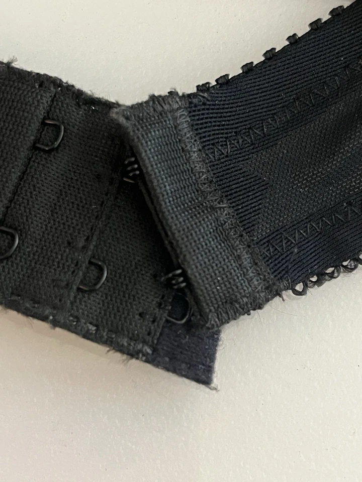 Lencería Vintage Sujetador Natori Negro Satinado Encaje La Perla Dupe Y2K Con Aros. 34B Foto 3 de 3