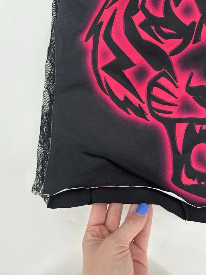 Plein Sport Equipment Phillip Plein Pink Black Lace Raw Hem Tank Size Small - Image 3 of 4