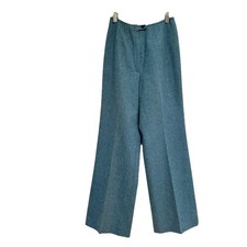Vtg 70s High Waist Blue Pendleton Wool Wide Leg Pants Flat Front Sz 22x31