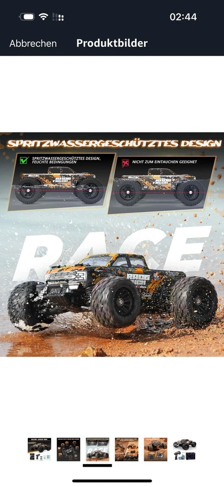 1:18 Maßstab 4WD RC Truck 36KM/H Off-Road Drift Auto Fahrzeug 2.4GHz Buggy Car - Bild 4 von 4