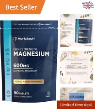 Elemental Magnesium Tablets 600mg - 90 Unflavoured Tablets for Men & Women 0.20 per thousand milligrams