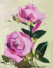 Pink Pastel Roses Flowers Art PRINT Painting By Jose Trujillo 16x20 Decor