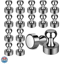 16 Pack Magnetic Push Pins, Strong Fridge Magnets, Dry Erase Magnets for Whit...