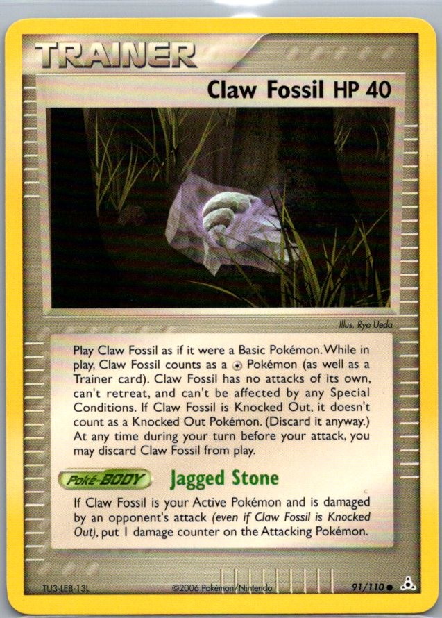 Claw Fossil 91/110 Common Holon Phantoms NM