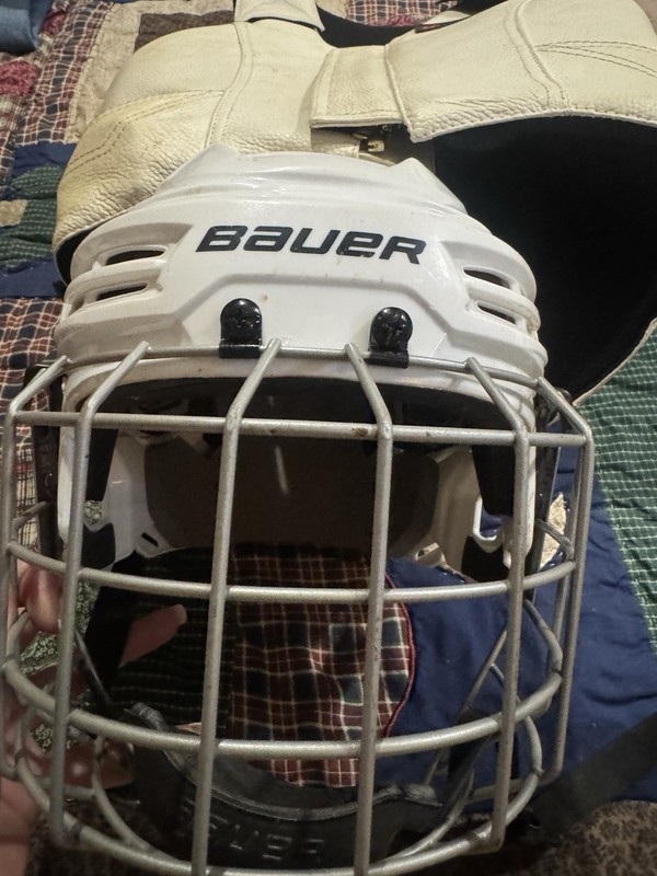 Bauer IMS 5.0  Bullriding Helmet Medium White with Full Face Cage