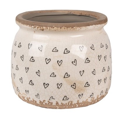 Clayre & Eef - Blumentopf Pflanztopf Herz Herzen Landhaus-Design