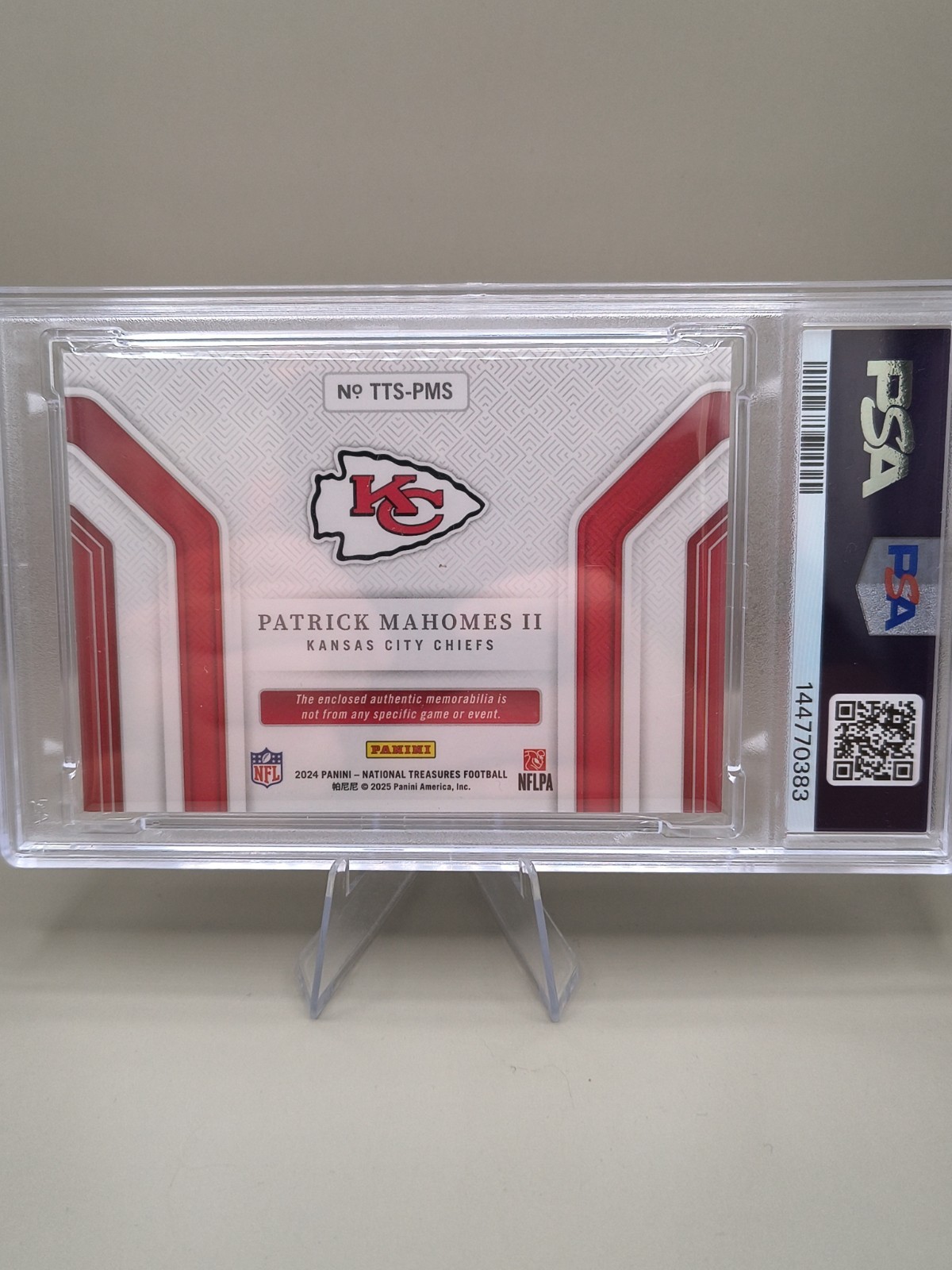 2024 NATIONAL TREASURES TREMENDOUS RELICS PATRICK MAHOMES II 18/99 PSA 9 view 5