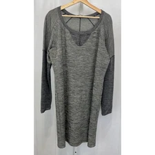 SEE by CHLOE Scoop Neck Long Sleeve Sweater Dress Wool Blend Gray Size 48 US 12