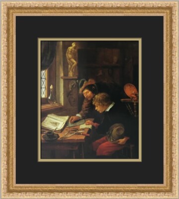 Jan Steen The Drawing Lesson Custom Framed Print