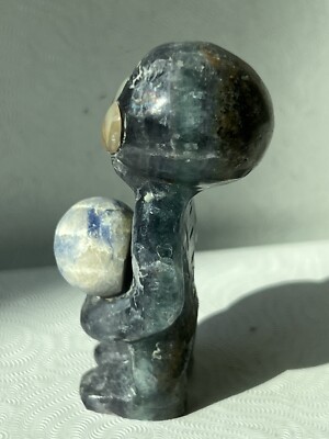 Fluorite Alien Zuni Fetish Black Eyes by Cody Nastacio 0714 | eBay