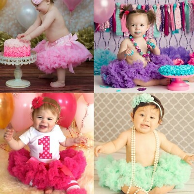 New Baby Girls Tutu 12-24 months Boutique Chiffon Ruffle Skirt Pink Mint Purple